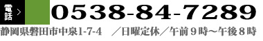 電話番号　0538-84-7289